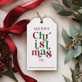 Etiqueta Para Presente Tipografia Caprichosa de Natal no Estilo Retro