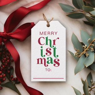 Etiqueta Para Presente Tipografia Caprichosa de Natal no Estilo Retro