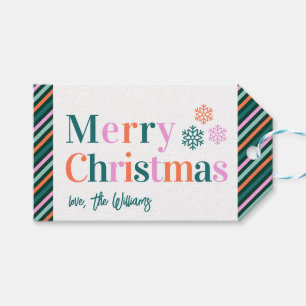 Etiqueta Para Presente Tipografia Colorida Personalizada Feliz Natal