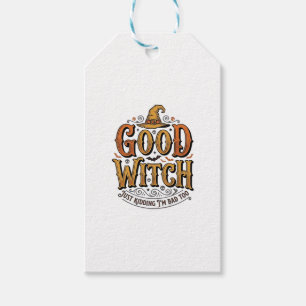 Etiqueta Para Presente Tipografia de Halloween de Bruxa Boa Vintage Desig
