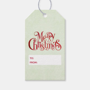 Etiqueta Para Presente Tipografia de Natal Red Merry Fontes Festivas