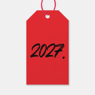 Etiqueta Para Presente Tipografia de Pincel de Tinta de 2027