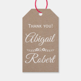 Etiqueta Para Presente Tipografia de tinta branca papel kraft casamento O