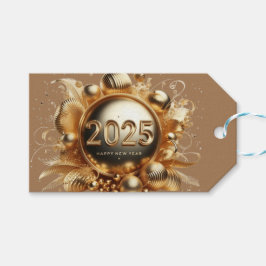 Etiqueta Para Presente Tipografia do ouro novo ano 2025
