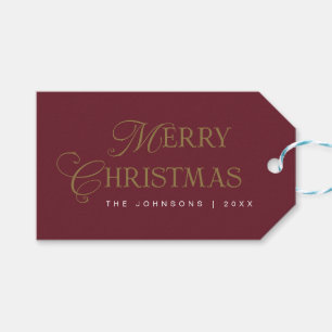 Etiqueta Para Presente Tipografia Simples Moderna Vermelha Feliz Natal  