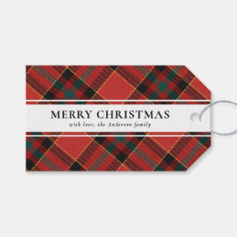 Etiqueta Para Presente Tipografia Simples Xadrez Vermelha Buffalo Natal