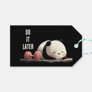 Etiqueta Para Presente Tired Panda Gym – Arte Divertida de Treino Fofa