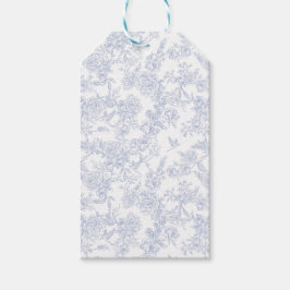 Etiqueta Para Presente Toalete Francês Floral Azul Elegante
