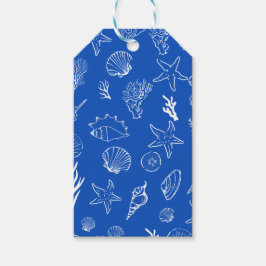 Etiqueta Para Presente Toalhas de casamento de praia de verão azul