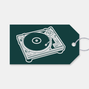 Etiqueta Para Presente Toca-discos de Cera Antiga (Vinil)