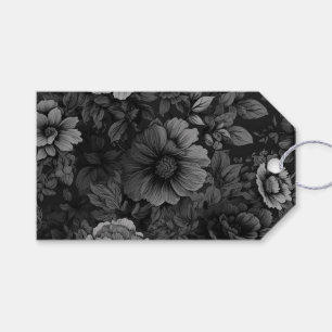 Etiqueta Para Presente Tons abafados de floral cinza de ida e volta