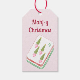 Etiqueta Para Presente Topiaria de Natal Mahj-y Mahjong