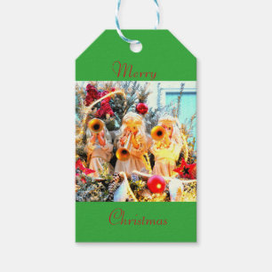 Etiqueta Para Presente Toque de trombeta dos anjos do Feliz Natal