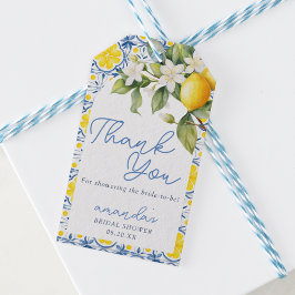 Etiqueta Para Presente Tornozeleira de Limão Mediterrâneo Tile Noiva Show