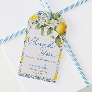 Etiqueta Para Presente Tornozeleira de Limão Mediterrâneo Tile Noiva Show