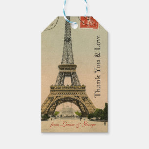 Etiqueta Para Presente Torre Eiffel de Paris do vintage personalizada