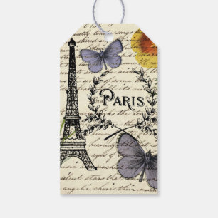 Etiqueta Para Presente torre Eiffel francesa rústica vintage Festa em Par