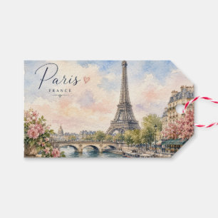 Etiqueta Para Presente Torre Eiffel Paris França rio Sena