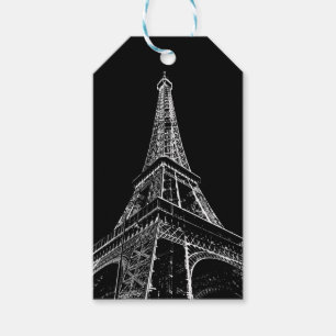 Etiqueta Para Presente Torre Eiffel Preto Branco Paris Viagem Vintage