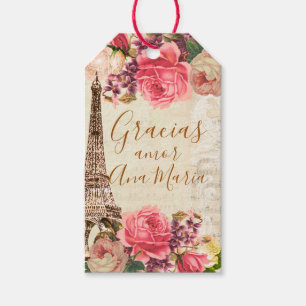 Etiqueta Para Presente Torre Eiffel shabby chic com amor