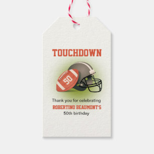 Etiqueta Para Presente Touchdown 50 Vintage Futebol 50º Aniversário
