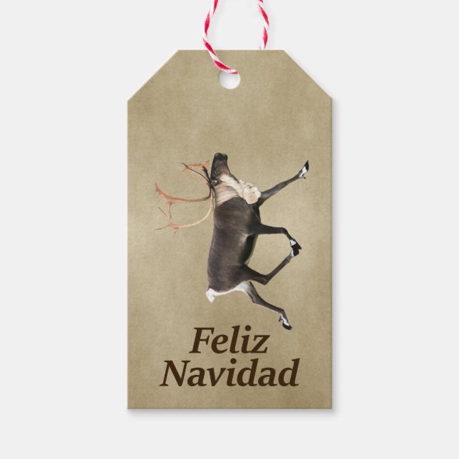Etiqueta Para Presente Touro Cariou - Feliz Navidad (Frente)