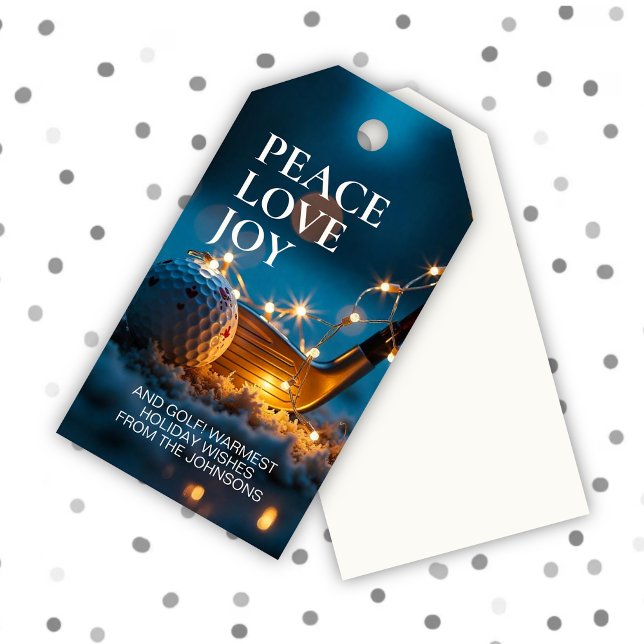 Etiqueta Para Presente Tranquilo Snowy Night Golf Natal (Criador carregado)