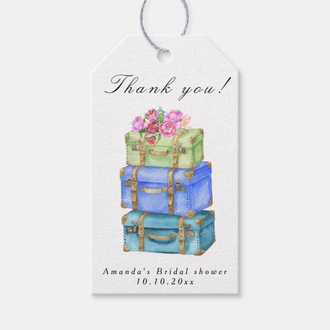 Etiqueta Para Presente Traveling from Miss to Mrs Bridal Shower (Frente)