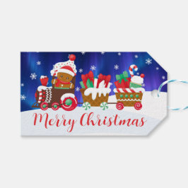 Etiqueta Para Presente Trem de Natal de Biscoito de Gengibre & Presentes