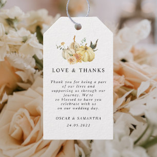 Etiqueta Para Presente Trendy Autumn Watercolor Pumpkin & Flowers