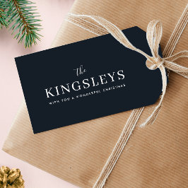 Etiqueta Para Presente Trendy Black Na moda Modern Bold Typograhy Name