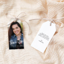 Trendy Casual Script Graduação Foto Obrigado