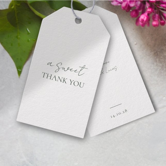 Etiqueta Para Presente Trendy Minimal Script Weding Obrigado (Criador carregado)