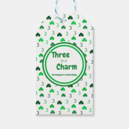 Etiqueta Para Presente Três É Um aniversário de 3 anos De Dia de São Patr