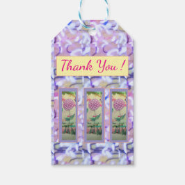 Etiqueta Para Presente Três Flores Lollipop "Obrigado"