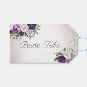 Etiqueta Para Presente Tribu de Noiva Floral Lavanda Roxa
