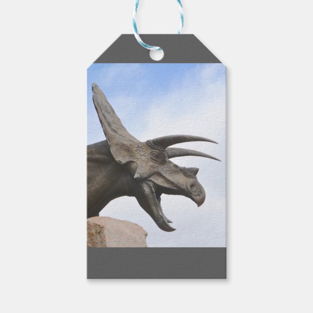 Etiqueta Para Presente Triceratops Dinossauro (Frente)