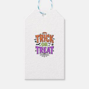 Etiqueta Para Presente Trick Halloween Treat Aranha Divertida Teia Retro_