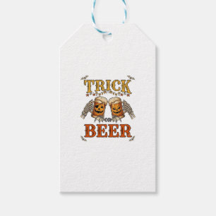 Etiqueta Para Presente Trick Or Beer Halloween Caneca Abóbora Mãos de Esq