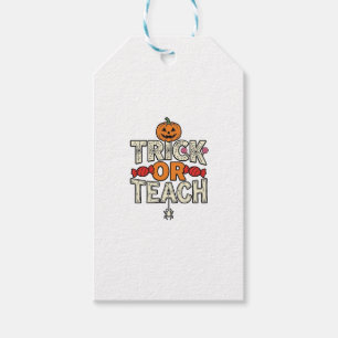 Etiqueta Para Presente Trick Or Teach Halloween Professor Vintage Vetor D