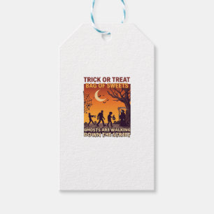 Etiqueta Para Presente Trick Or Treat Halloween Zumbis Ceifador Abóboras