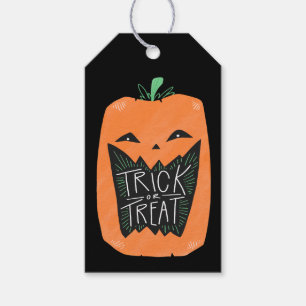 Etiqueta Para Presente Trick ou Trate Pumpkin do Partido do Halloween