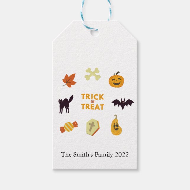 Etiqueta Para Presente Trick ou Treine o Halloween (Frente)