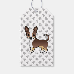 Etiqueta Para Presente Tricolor Chocolate Casaco Suave Chihuahua & Paws