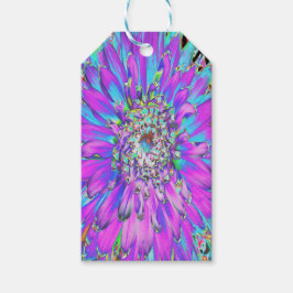 Etiqueta Para Presente Trippy Abstrato Aqua, Verde limão e Dahlia Roxo
