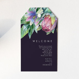 Etiqueta Para Presente Tropical Floral Colorida Boas-vindas ao Casament