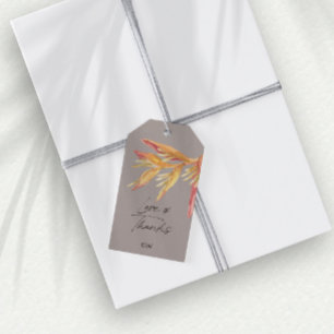 Etiqueta Para Presente Tropical Floral Love Obrigados Taupe Weding Favor