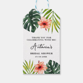 Etiqueta Para Presente Tropical Monstera Palm Bridal Shower 