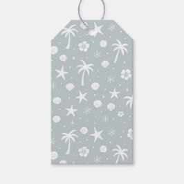 Etiqueta Para Presente Tropical Palm Trees Coastal Christmas