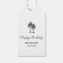 Etiqueta Para Presente Tropical Palm Trees Elegant 30th Birthday Party